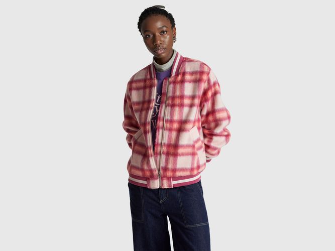 Benetton, Blouson Aviateur À Carreaux, Taille: XL, Rose - United Colors of Benetton - Modalova