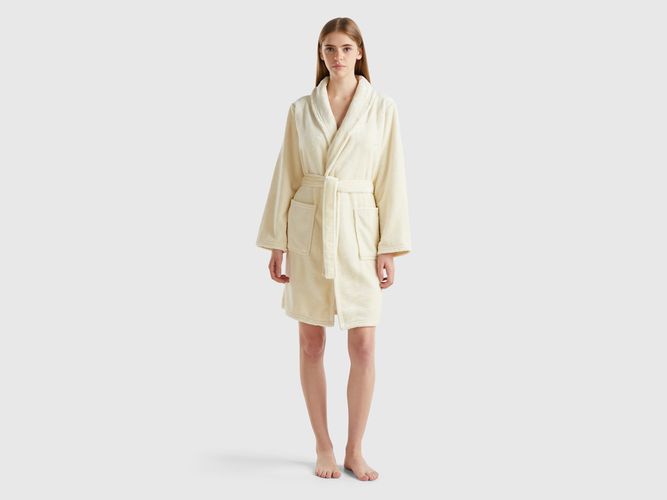 Benetton, Peignoir En Fourrure Synthétique, taille M, Crème - United Colors of Benetton - Modalova