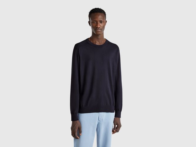 Benetton, Pull En Viscose Et Soie Mélangées, taille XXL, Bleu Foncé - United Colors of Benetton - Modalova