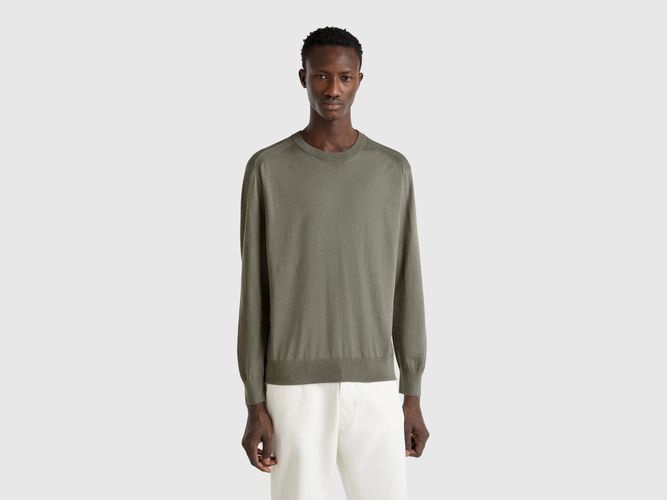Benetton, Pull En Viscose Et Soie Mélangées, taille XXL, Kaki - United Colors of Benetton - Modalova