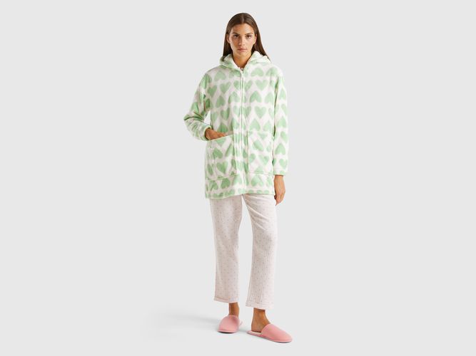 Benetton, Peignoir Avec Imprimé De Caurs, taille M, Crème - United Colors of Benetton - Modalova