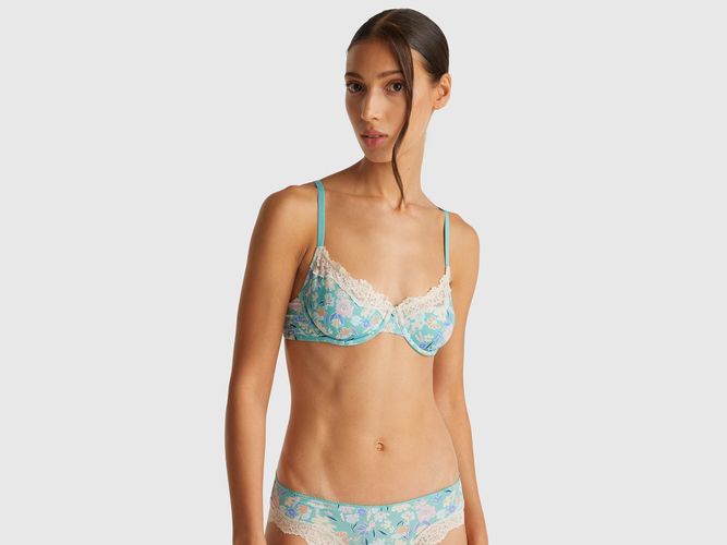 Benetton, Soutien-gorge À Imprimé Floral, taille, Bleu Vert - United Colors of Benetton - Modalova