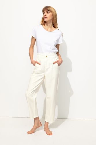 Pantalon carrot paperbag Blanc 46 - Promod - Modalova