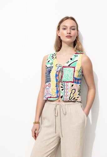 Gilet sans manches imprimé Imprimé multicolore 34 - Promod - Modalova