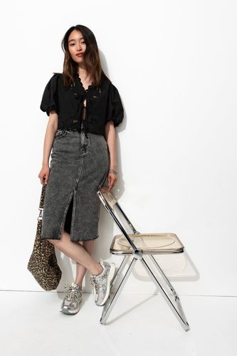 Jupe midi en jean Jeans gris - Promod - Modalova