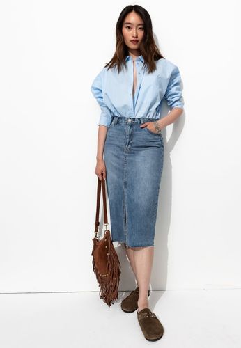 Jupe midi en jean Jean moyen 44 - Promod - Modalova