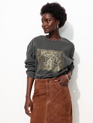 Sweat-shirt oversize pailleté Imprimé gris XS - Promod - Modalova