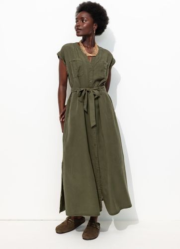 Robe-chemise unie Kaki 46 - Promod - Modalova