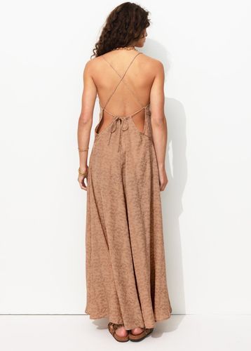 Robe longue à bretelles Rose Pâle - Promod - Modalova