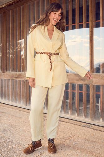 Pantalon à pinces taille haute Jaune clair - Promod - Modalova