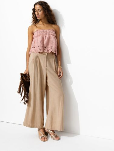 Pantalon large à pinces Beige 36 - Promod - Modalova