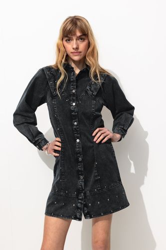 Robe-chemise en jean Jean noir 46 - Promod - Modalova