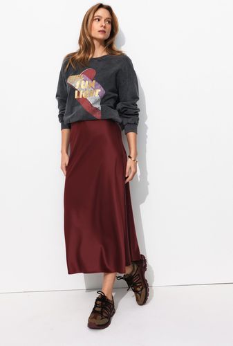 Jupe midi en satin Bordeaux XL - Promod - Modalova