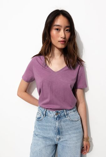 Promod T-shirt col V Femme Lilas S - Promod - Modalova