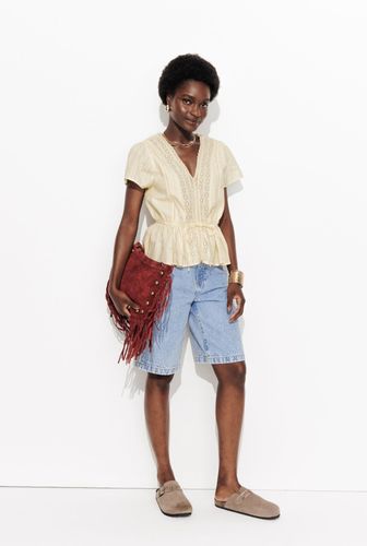 Blouse ajourée brodée Ecru - Promod - Modalova