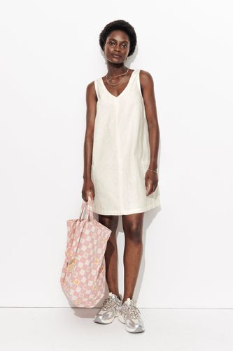 Robe courte brodée Ecru 38 - Promod - Modalova