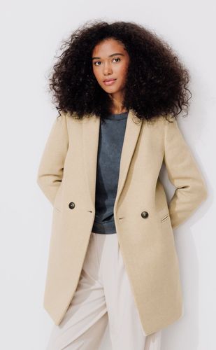 Manteau en laine GISELE court Ecru 48 - Promod - Modalova