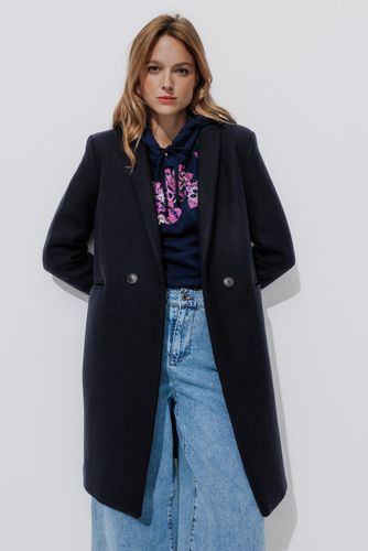 GISELE long manteau en laine Marine - Promod - Modalova