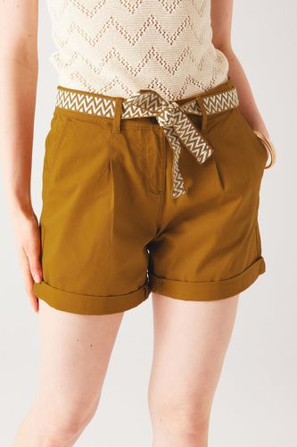 Short à pinces + ceinture Caramel 34 - Promod - Modalova