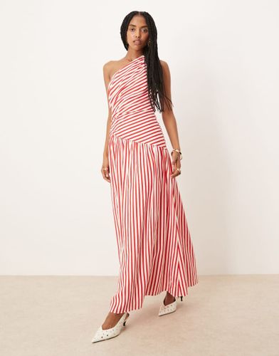 Robe longue asymétrique à ourlet plongeant - Rouge et blanc rayé 38 - Forever New - Modalova
