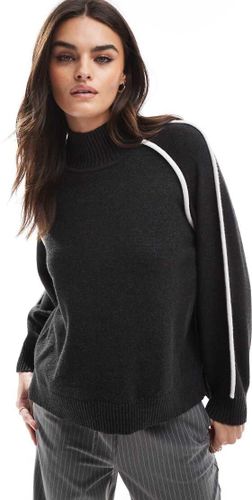 Pull en maille avec dÃ©tails contrastants - Gris/blanc Gris XS female - French connection - Modalova