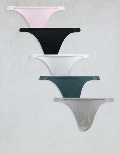 Amiee - Lot de 5 strings Ã©chancrÃ©s - Multicolore Multicolore 42 female - Boux Avenue - Modalova