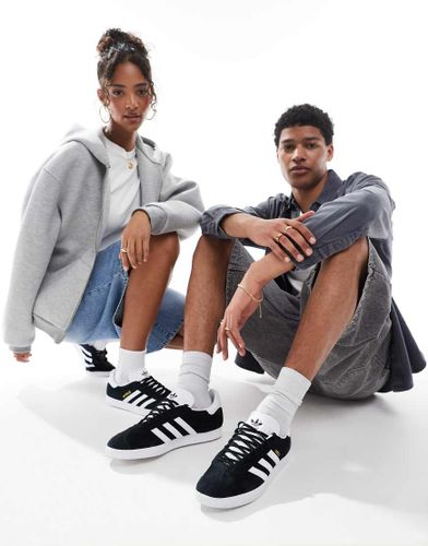 Gazelle - Baskets Ã  dÃ©tails blancs - Noir Noir 44 2/3 female - Adidas Originals - Modalova