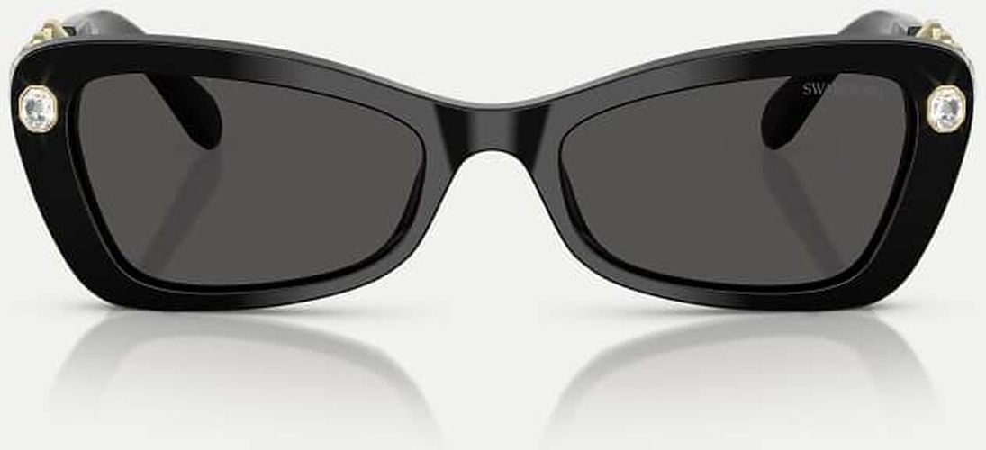 Lunettes de soleil irrÃ©guliÃ¨res avec verres gris - Noir Noir M female - Swarovski - Modalova