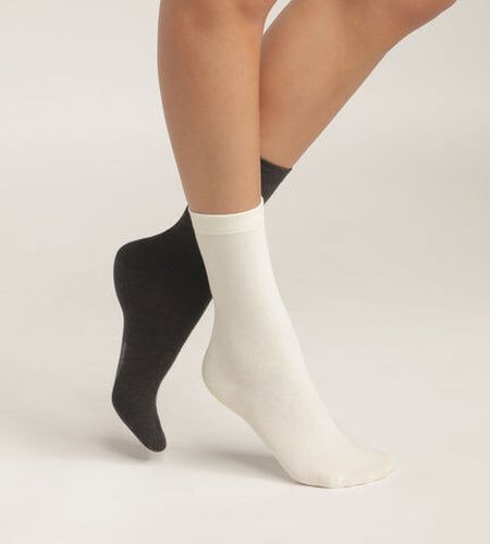 Lot de 2 paires de mi-chaussettes en coton Ivoire Beige 35/38 - Dim - Modalova