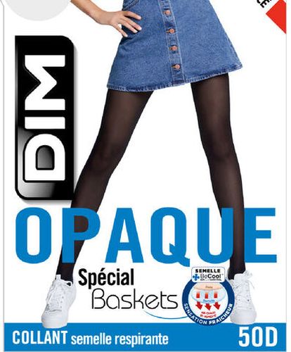 Collant noir opaque velouté spécial Sneakers 50D Noir 3/4 - Dim - Modalova