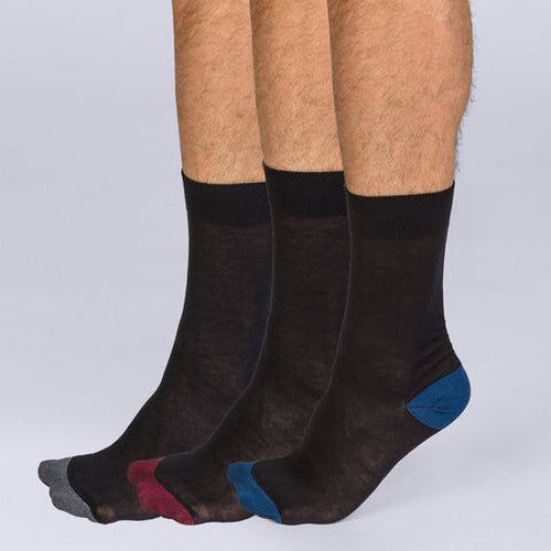 Lot de 3 mi-chaussettes Mix and Match Coton Style Noir 39/42 - Dim - Modalova