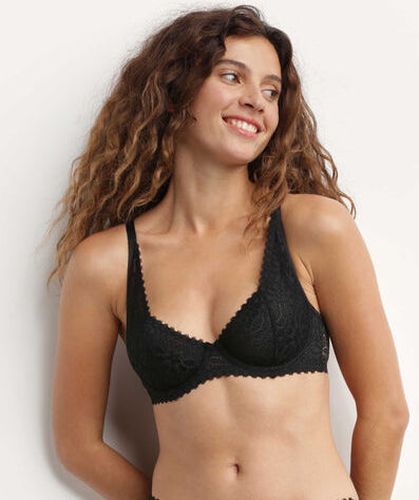 Soutien-gorge à armatures en dentelle florale Noir Daily Dentelle - Féminin - Taille 105D Noir 105D - Dim - Modalova