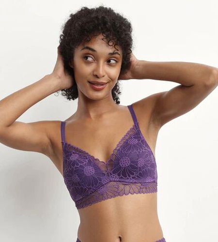 Soutien-gorge triangle paddés en dentelle Violet Fais-Moi Une Fleur - Féminin - Taille 90B Violet 90B - Dim - Modalova