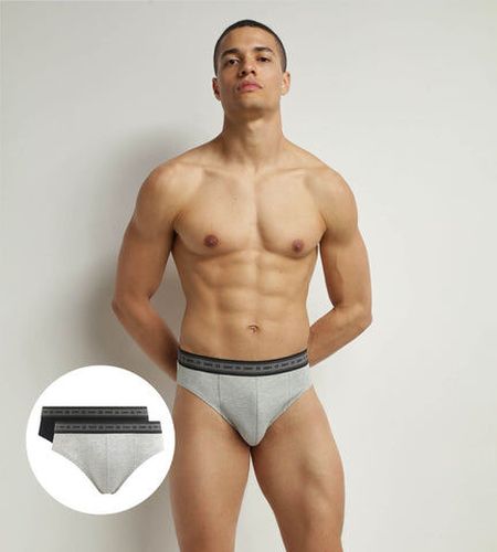 Lot de 2 slips en coton bio Noir Gris Perle Good Noir 3 - Dim - Modalova
