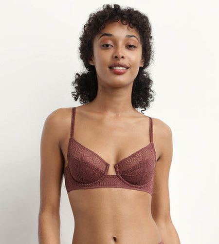 Soutien-gorge emboitant armatures dentelle graphique Cacao Mod de - Féminin - Taille 105C 105C - Dim - Modalova