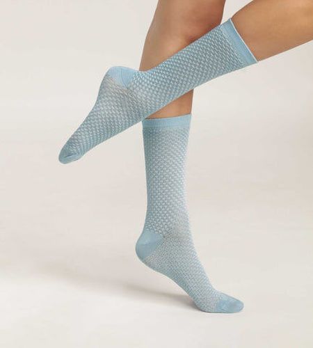 Chaussettes en viscose effet gaufré Bleu Chemise Style Bleu TU - Dim - Modalova