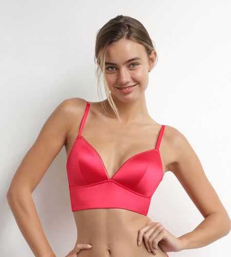 Soutien-gorge triangle ampliforme microfibre satinée Rouge Chéri - Féminin - Taille 90C Rouge 90C - Dim - Modalova