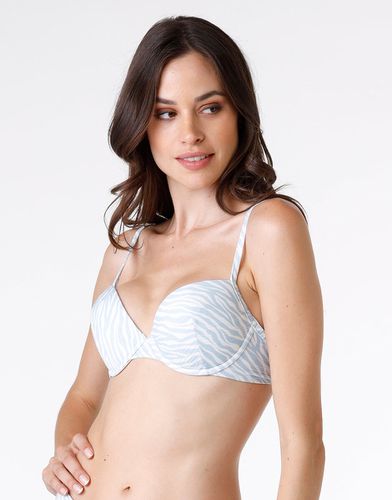 Maillot de bain soutien-gorge push-up en microfibre imprimé, animalier bleu clair STAMP ANIM AZZU 95B - Dim - Modalova