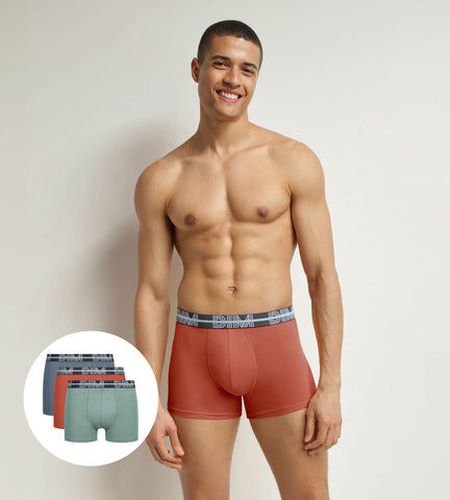 Lot de 3 boxers coton stretch à ceinture 3D Powerful - Masculin - Taille 4 4 - Dim - Modalova