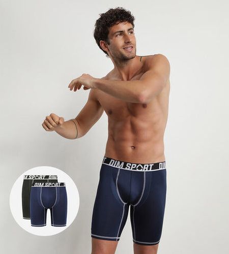 Lot de 2 boxers longs microfibre thermoregulateurs Gris Noir Sport Bleu 5 - Dim - Modalova