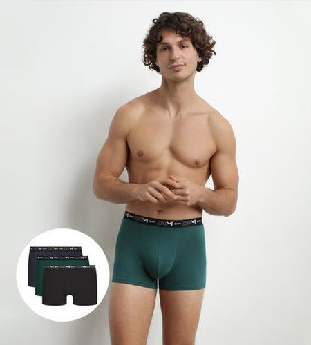 Lot de 3 boxers en coton Vert Bleu Coton Stretch Vert 4 - Dim - Modalova