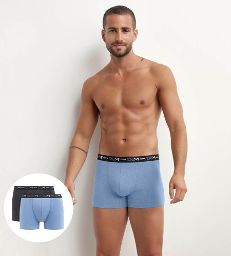 Lot de 2 Boxers et et à ceinture contrastée Coton Stretch ATT_BLUET/NR CH 3 - Dim - Modalova