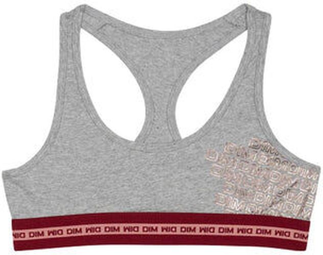 Brassière fille en coton stretch logo métallisé Gris Chiné Sport Gris 12 - Dim - Modalova