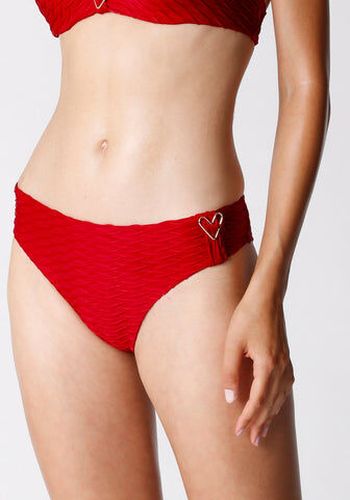 Bas de maillot de bain en microfibre gaufrée Rouge - Féminin - Taille 38 Rouge 38 - Dim - Modalova