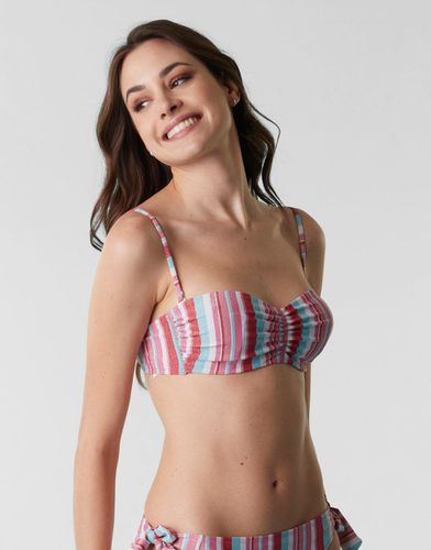 Maillot de bain soutien gorge bandeau en microfibre lurex, rayures multicolores RIGHE ROSSA E R 95D - Dim - Modalova