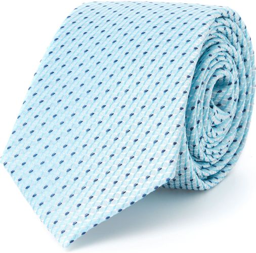 Cravate en Soie Jacquard Bleu - Micro motif - Draeger - Modalova