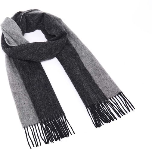 Écharpe Réversible en Laine - Noir et Gris - Draeger - Modalova