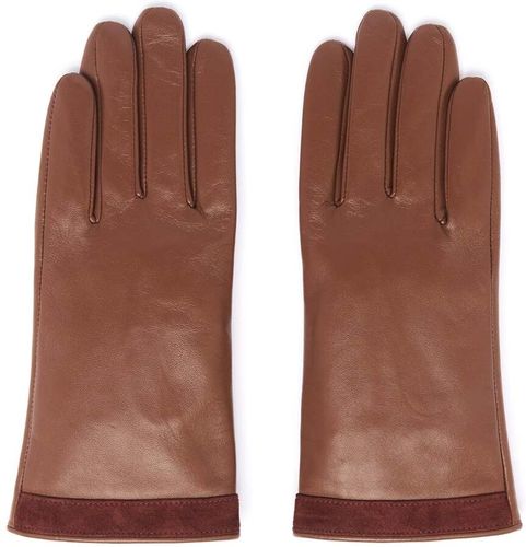Gants Bi-Matière en Cuir d’Agneau - Cognac - Draeger - Modalova