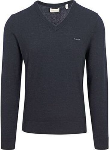 Sweat-shirt Pull Laine d'Agneau Marine Mélanger Bleu - Gant - Modalova