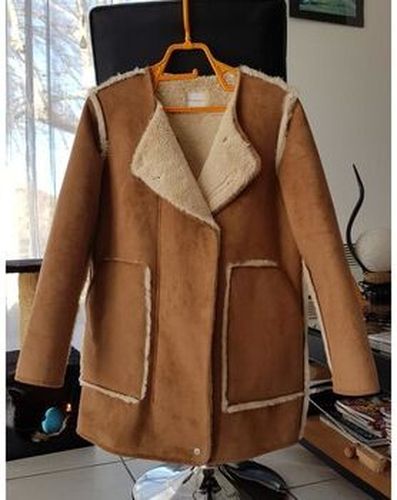 Manteau Manteau effet cuir peau retournée Marron - Cache Cache - Modalova